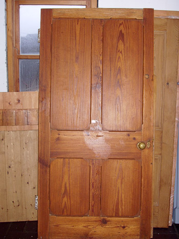 Salvaged solid pitch pine doors