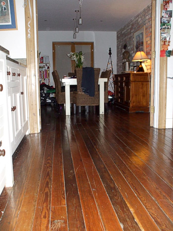 Reclaimed pitch pine floor (sourced from convent)