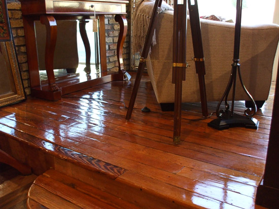 Reclaimed pitch pine flooring